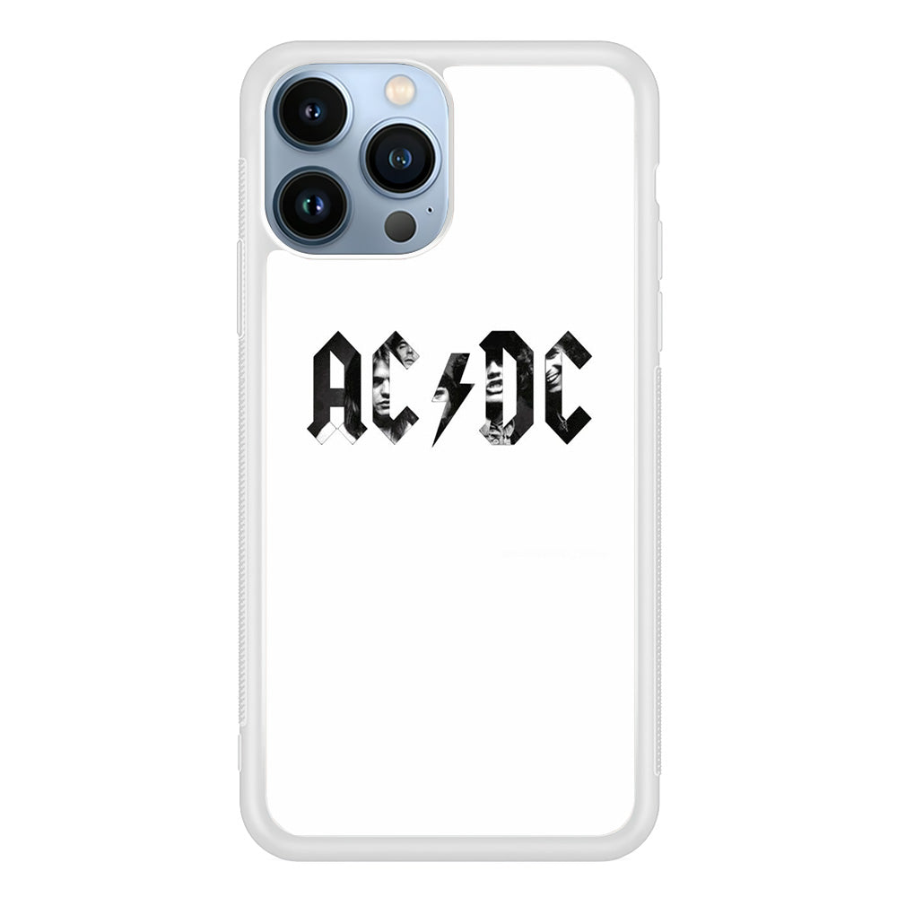 AC DC White Picture Logo iPhone 14 Pro Max Case