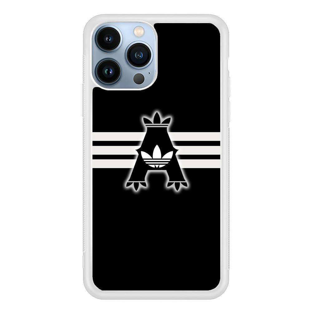 Adidas Royal Black Logo Stripe iPhone 14 Pro Max Case
