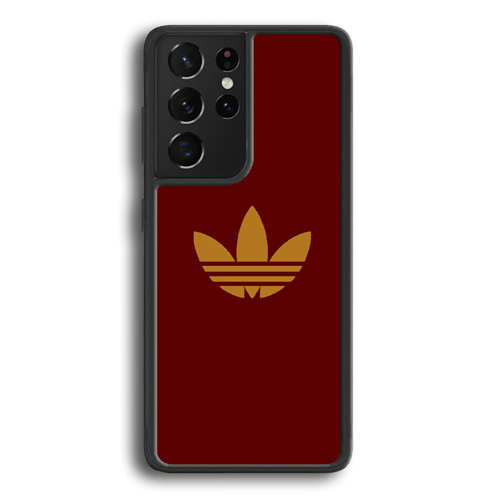 Adidas Simple Maroon Gold Samsung Galaxy S22 Ultra Case - Ezzystore