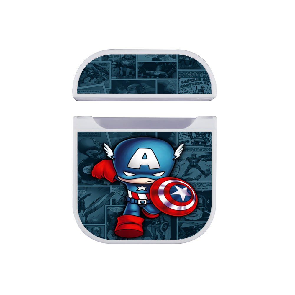 Captain America Cute Comic Hard Plastic Case Cover For Apple Airpods