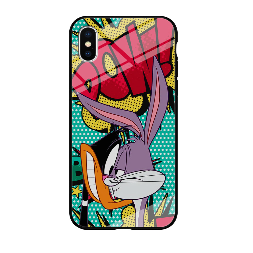 Daffy Duck Versus Bugs Bunny Battle iPhone XS Case
