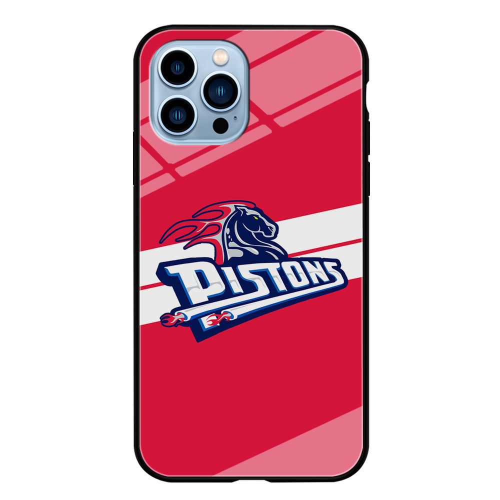 Detroit Pistons White Stripe iPhone 14 Pro Max Case