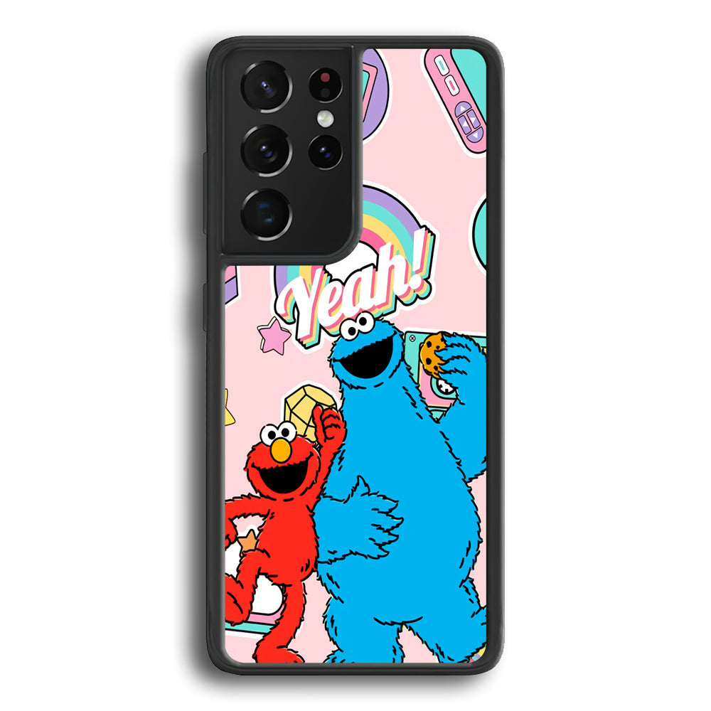 Elmo And Cookie Vintage Style Samsung Galaxy S22 Ultra Case - Ezzystore