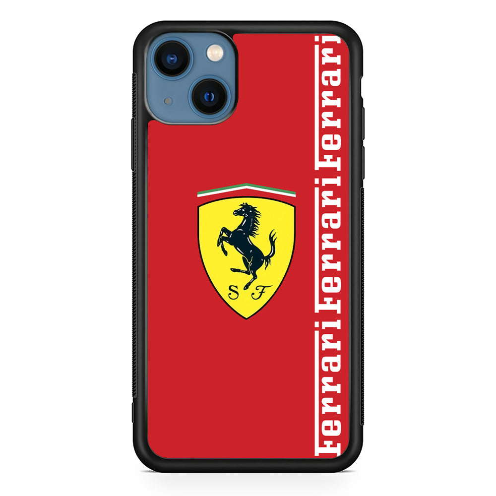 Ferrari Word Maroon Emlem iPhone 14 Plus Case - Ezzystore