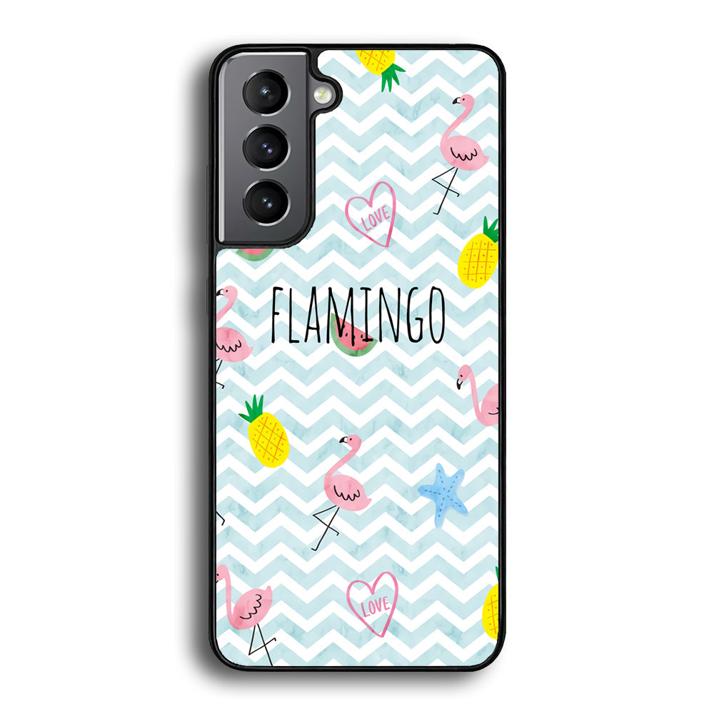 Flamingo Blue Chevron Samsung Galaxy S22 Case - Ezzystore