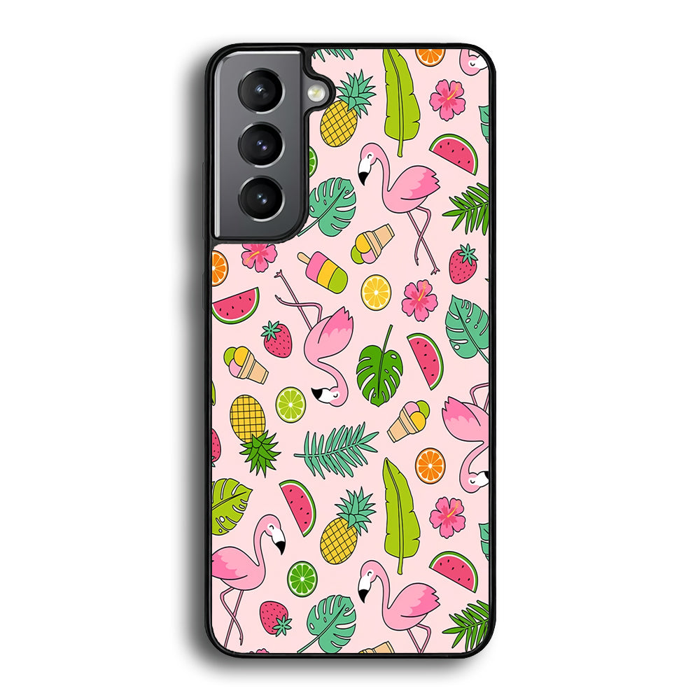 Flamingo Summer Fruit Samsung Galaxy S22 Plus Case - Ezzystore