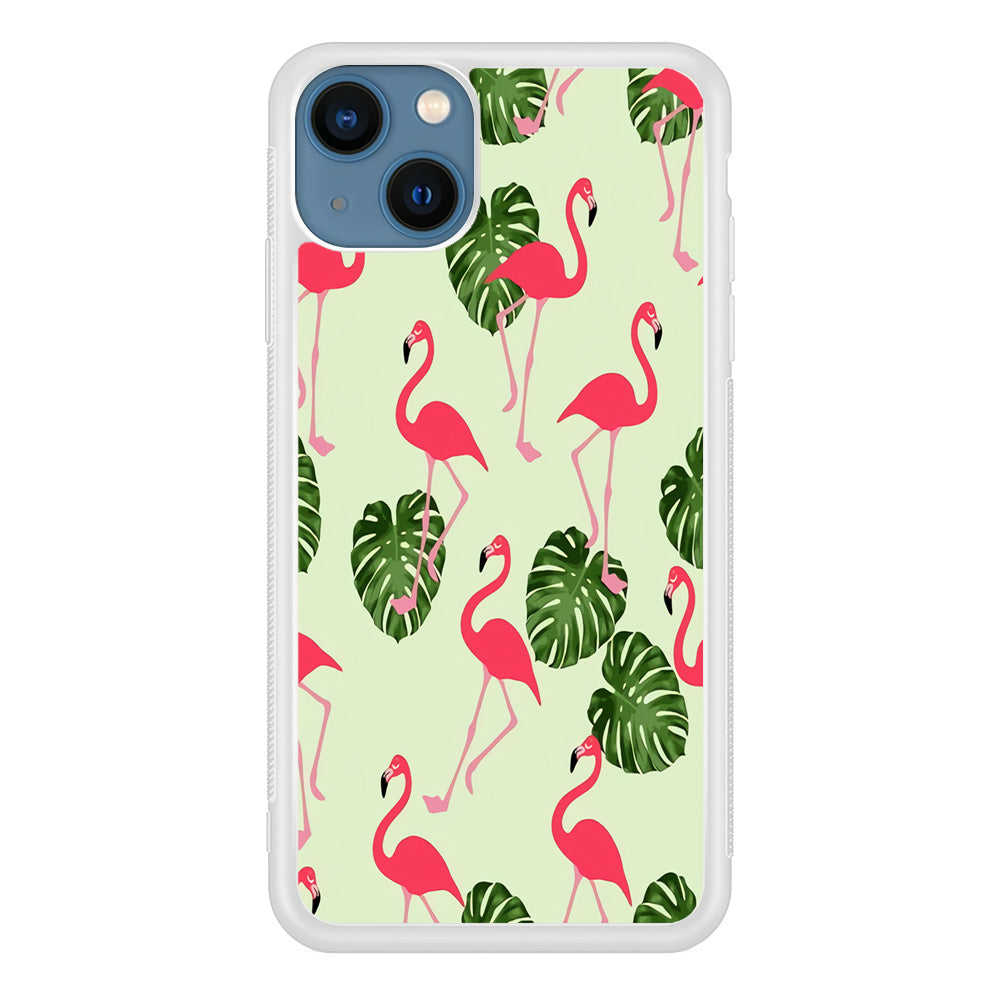 Flamingo Leaf iPhone 14 Plus Case