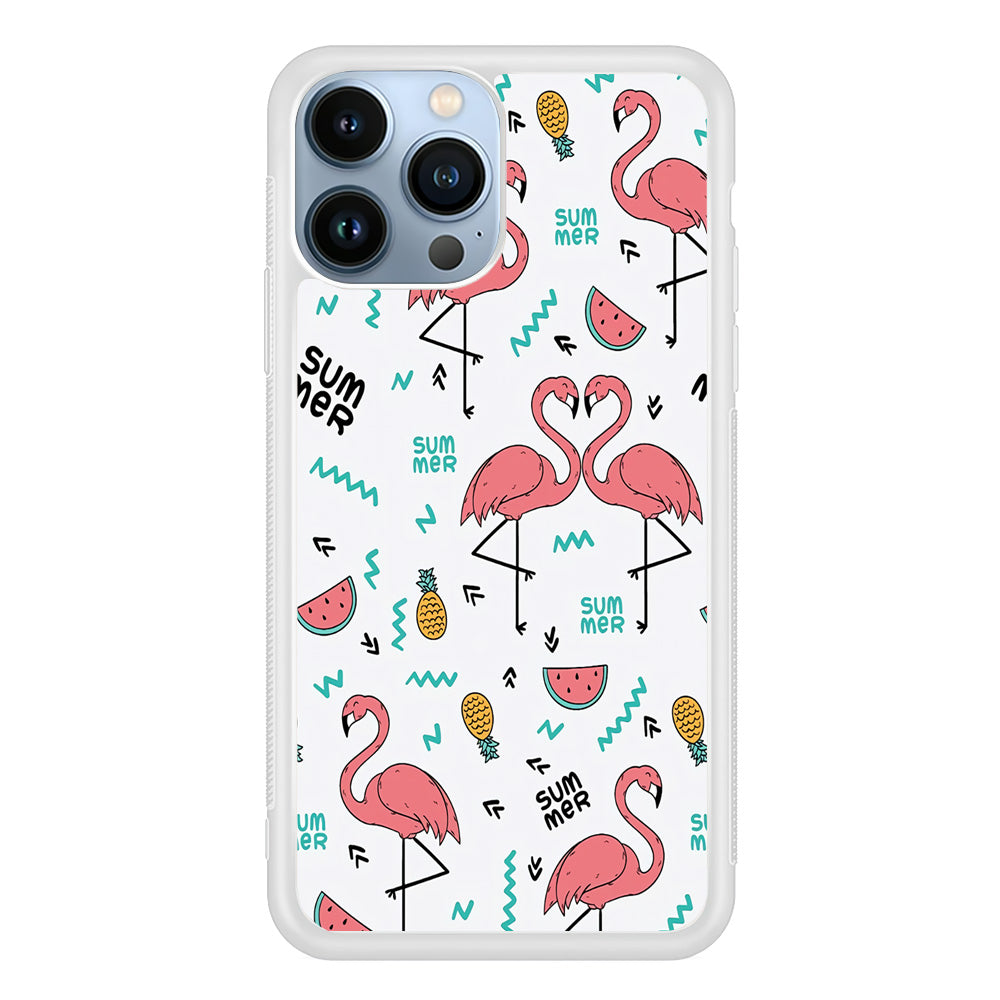 Flamingo Summer iPhone 14 Pro Case