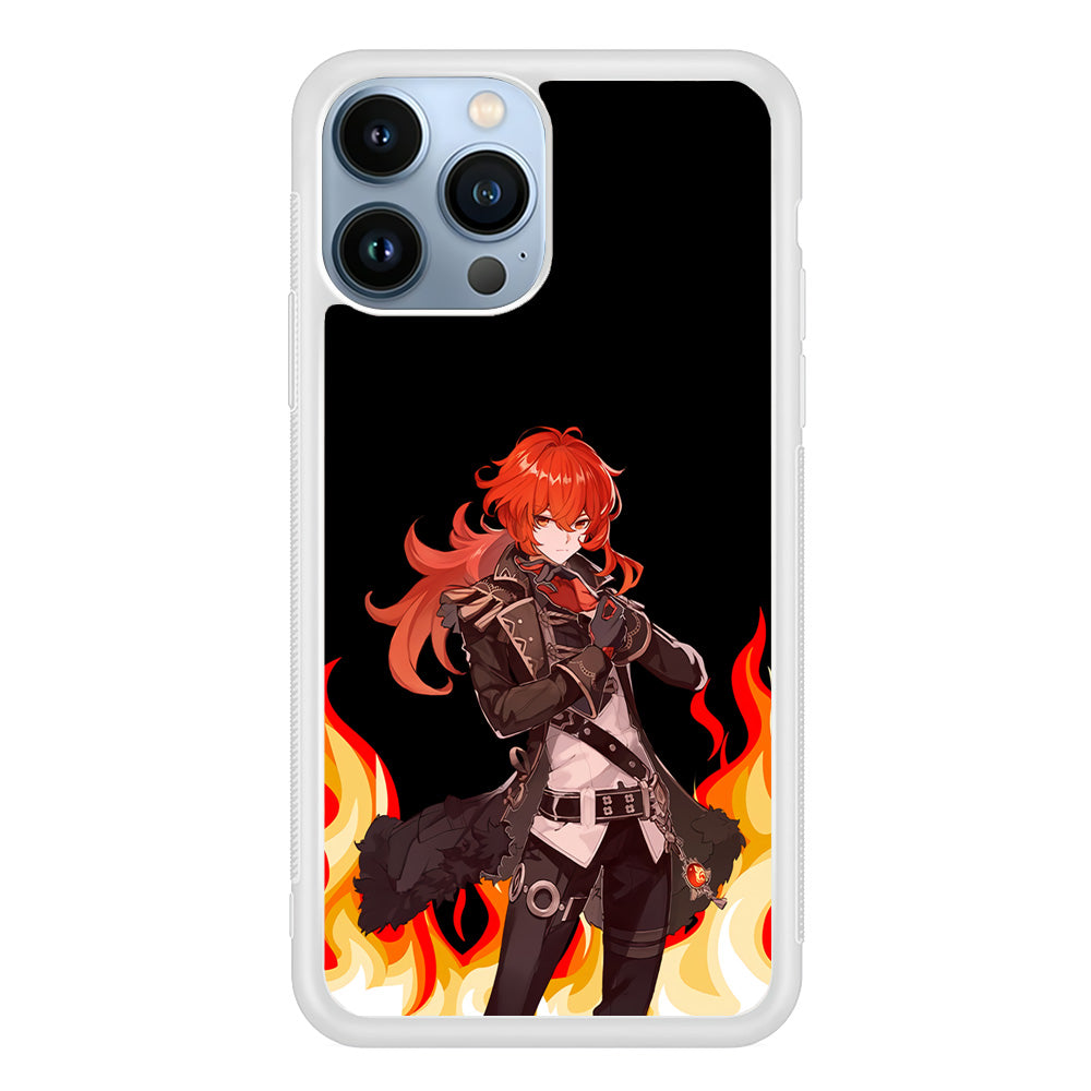 Genshin Impact Diluc Pyro Element iPhone 14 Pro Max Case