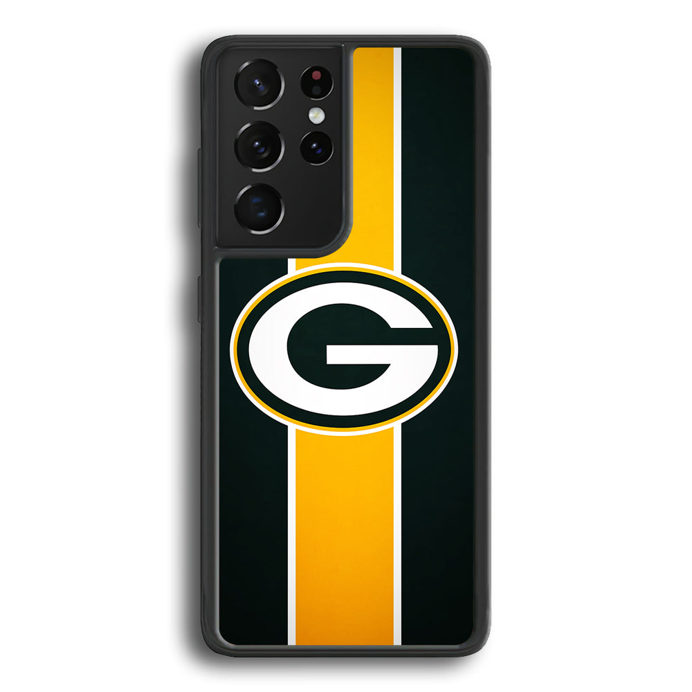 Green Bay Packers Yellow Stripe Samsung Galaxy S23 Ultra Case - Ezzystore