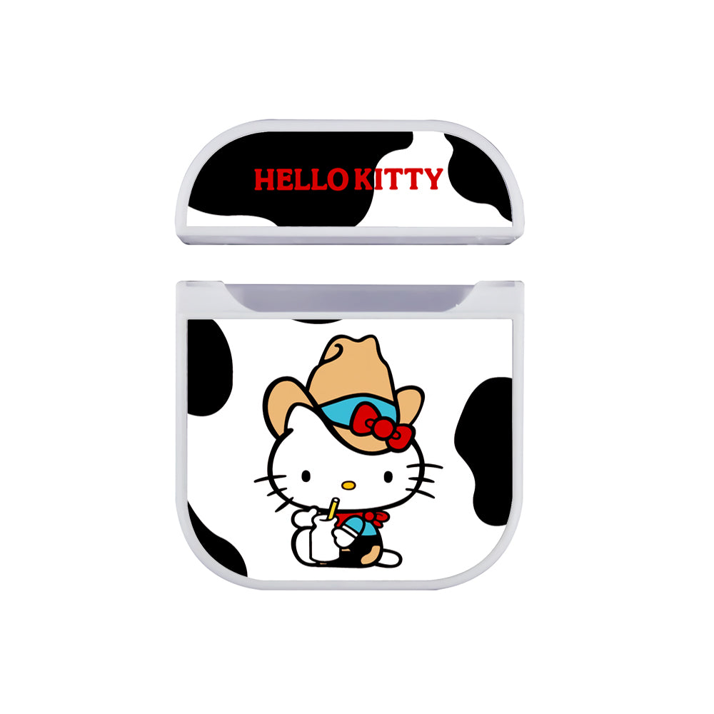 Hello Kitty Drinking Milk Hard Plastic Case Cover For Apple Airpods