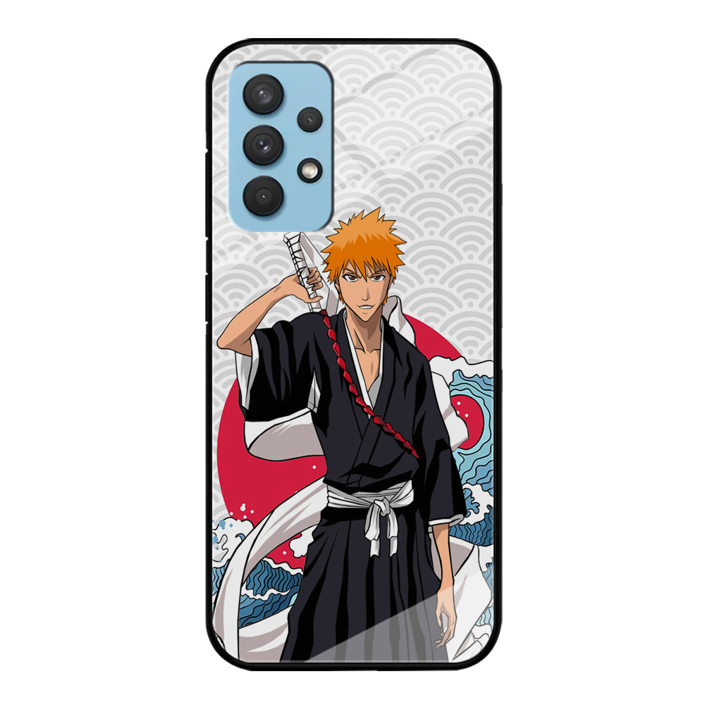 Ichigo Kurosaki Wave And Pattern Samsung Galaxy A32 Case