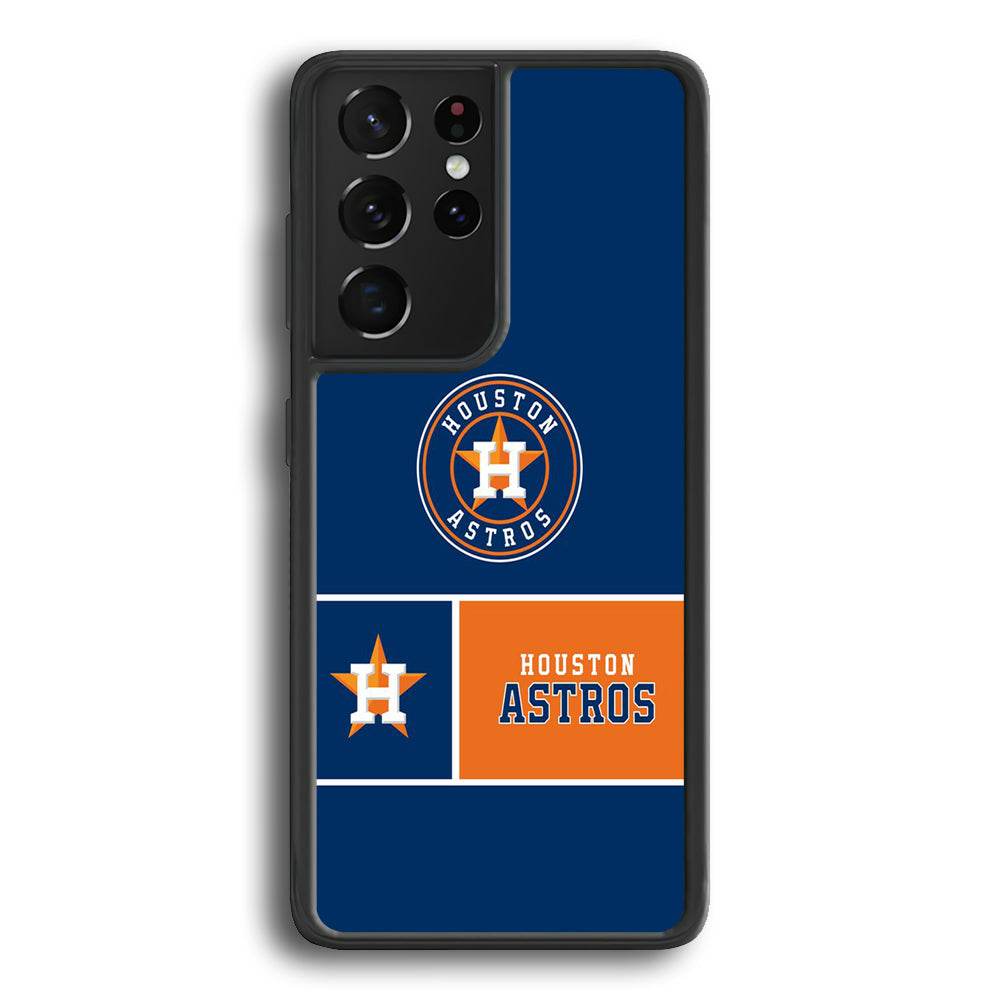 MLB Huston Astros Blue Orange Samsung Galaxy S23 Ultra Case - Ezzystore
