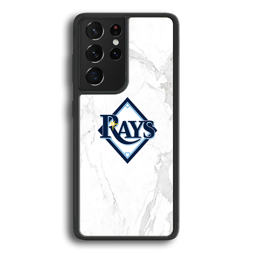 MLB Rays Logo Marble Samsung Galaxy S22 Ultra Case - Ezzystore