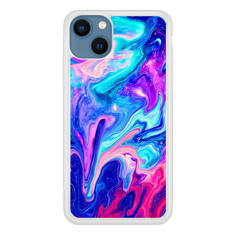 Marble Blue And Lilac Combination iPhone 15 Plus Case