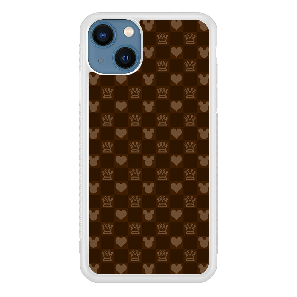 Mickey Mouse Doodle Logo Cube Chocolate iPhone 15 Plus Case