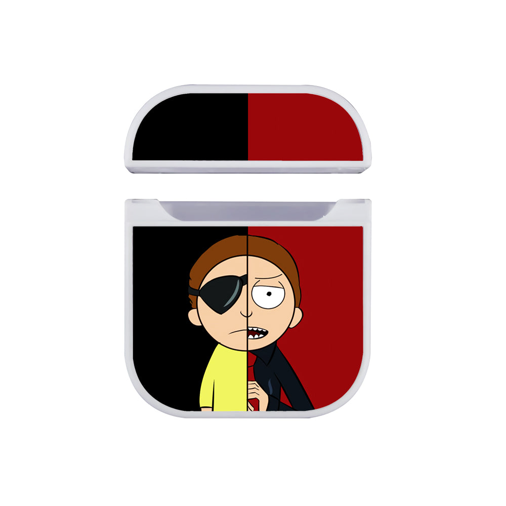 Morty Two Side Hard Plastic Case Cover For Apple Airpods