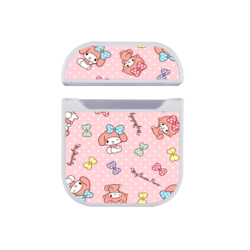 My Melody Dot Pattern Hard Plastic Case Cover For Apple Airpods