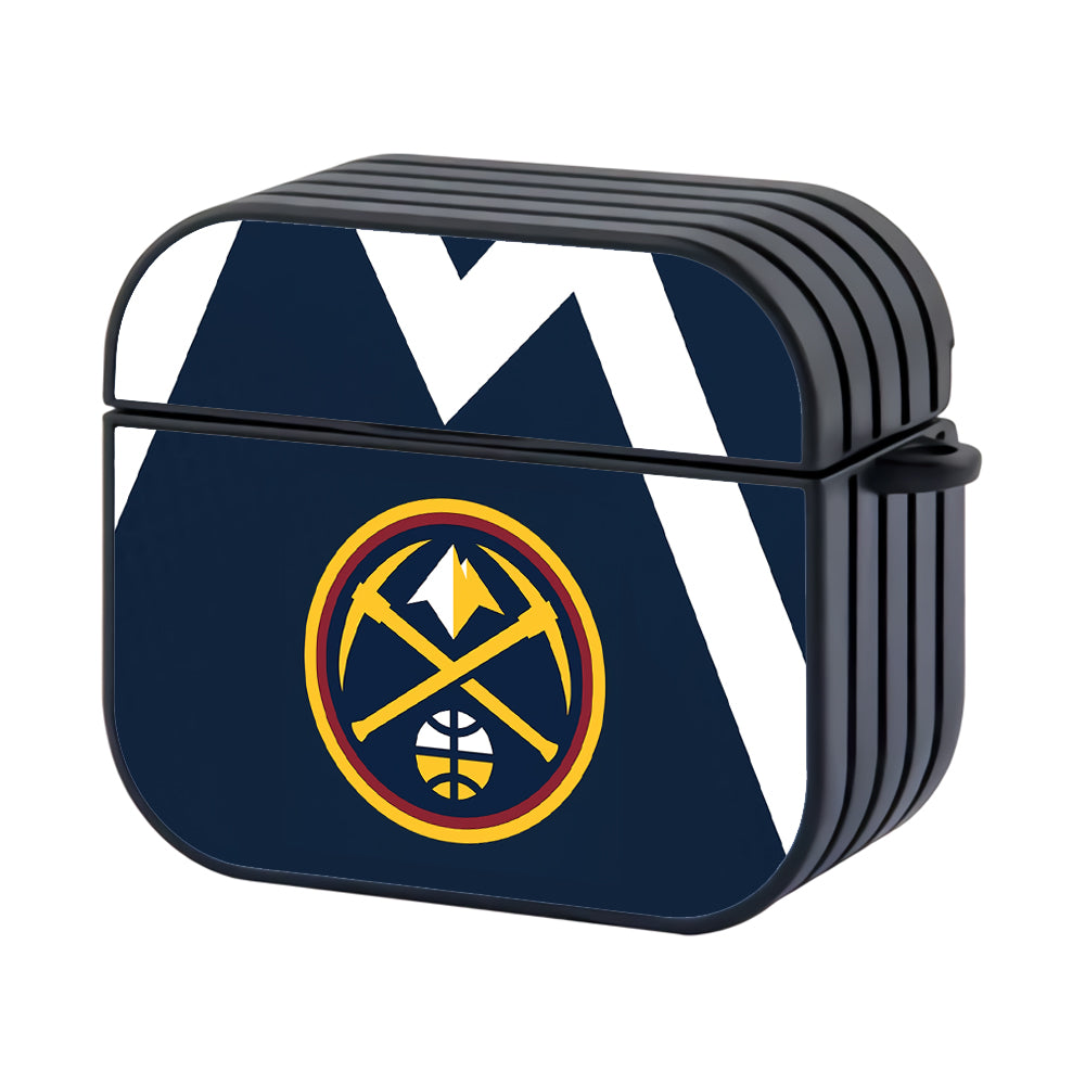 NBA Denver Nuggets Stripe White Hard Plastic Case Cover For Apple Airpods 3 - Ezzystore