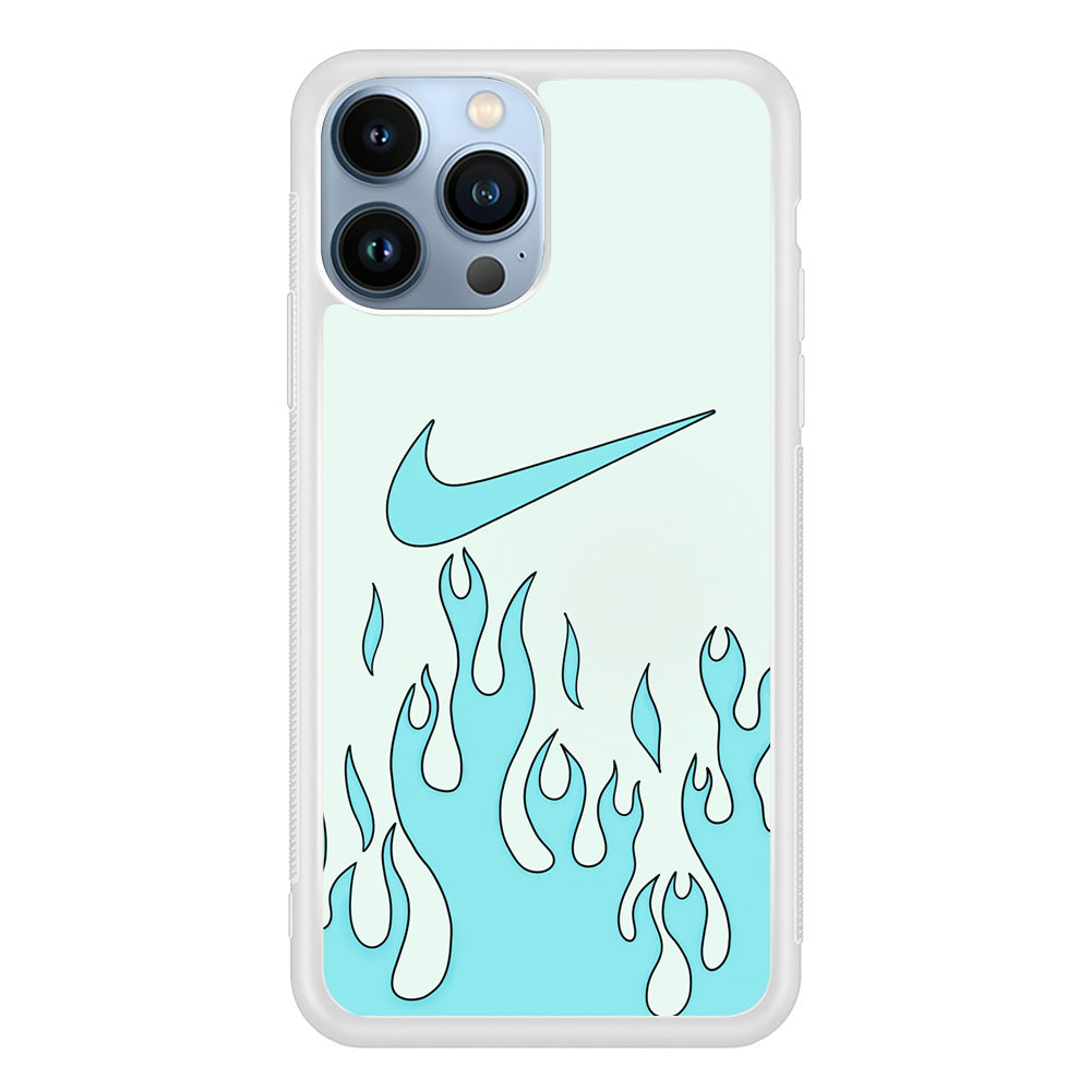 Nike Logo Fire Blue iPhone 14 Pro Max Case