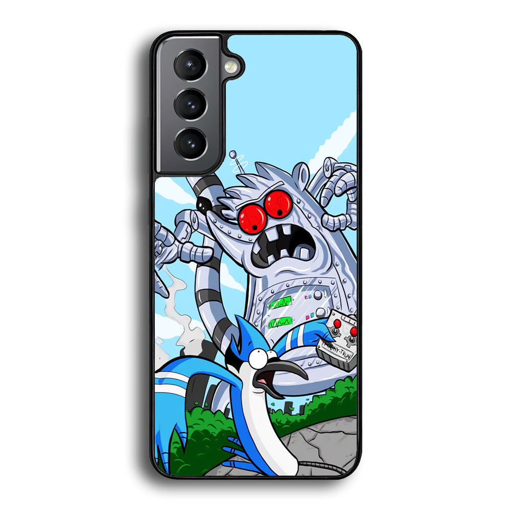 Regular Show Mordecai Battle Rigby Robot Samsung Galaxy S24 Plus Case - Ezzystore
