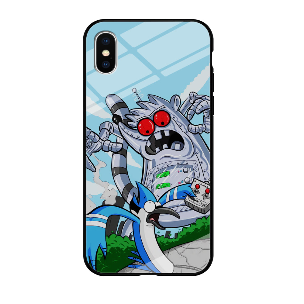 Regular Show Mordecai Battle Rigby Robot iPhone XS Case