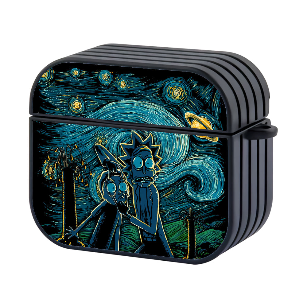 Rick and Morty Starry Night Painting Hard Plastic Case Cover For Apple Airpods 4 - Ezzystore