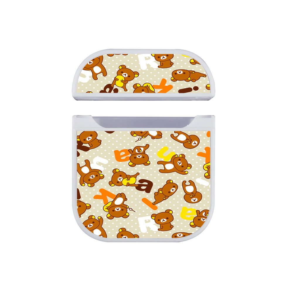 Rilakkuma Alphabet Dot Pattern Hard Plastic Case Cover For Apple Airpods
