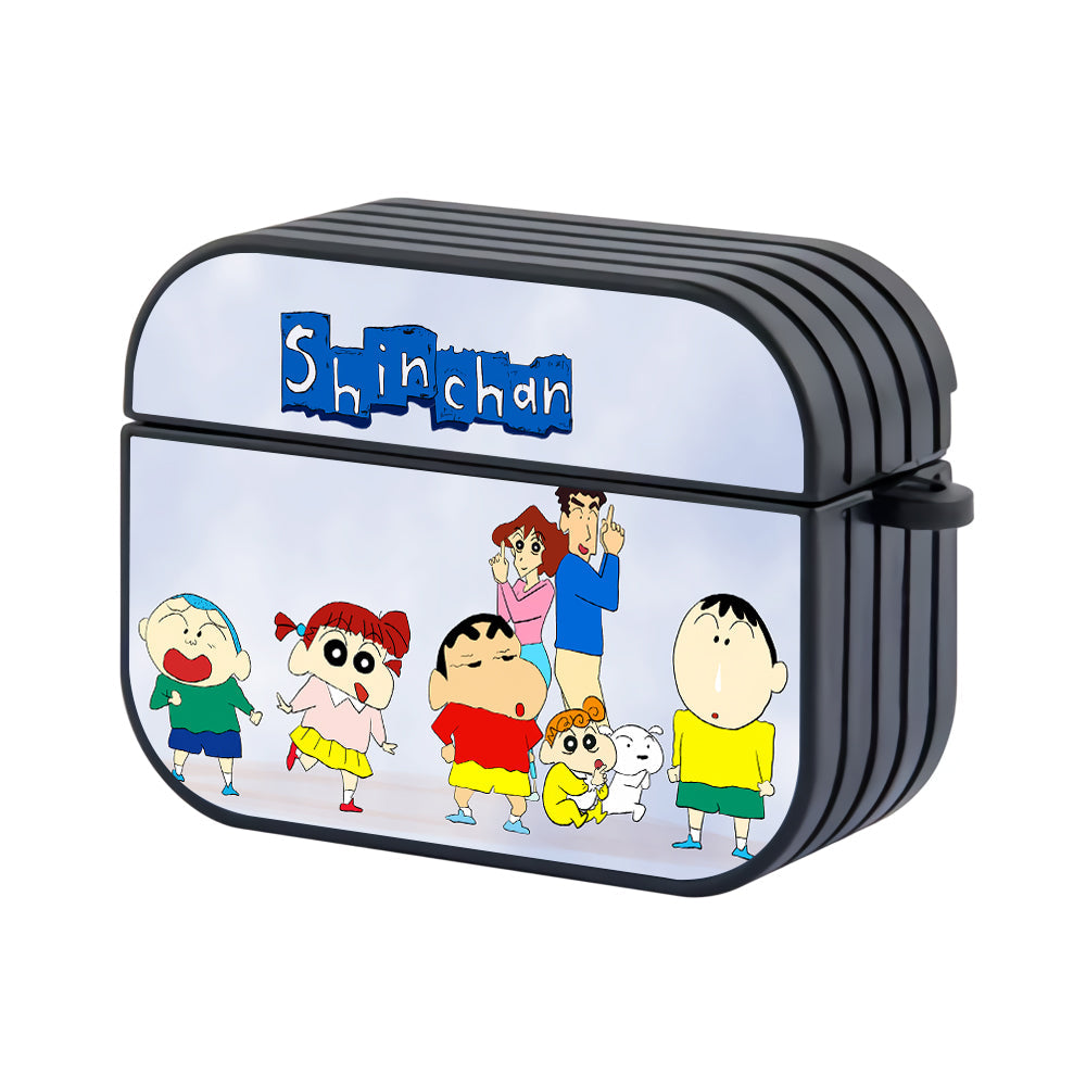 Shinchan Friend And Family Hard Plastic Case Cover For Apple Airpods Pro 3 - Ezzystore