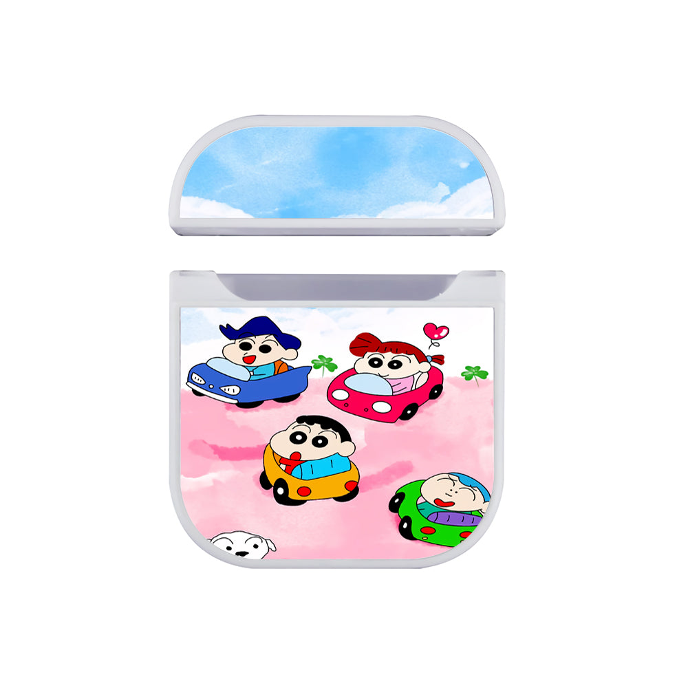 Sinchan Play Cars With Friends Hard Plastic Case Cover For Apple Airpods
