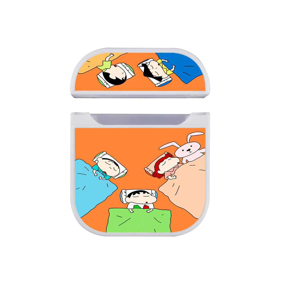 Sinchan Sleeping With Friends Hard Plastic Case Cover For Apple Airpods