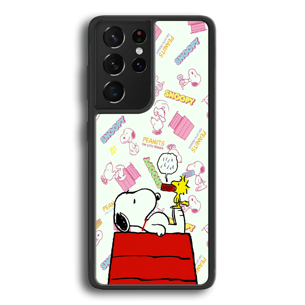 Snoopy Comfort Together Samsung Galaxy S23 Ultra Case - Ezzystore