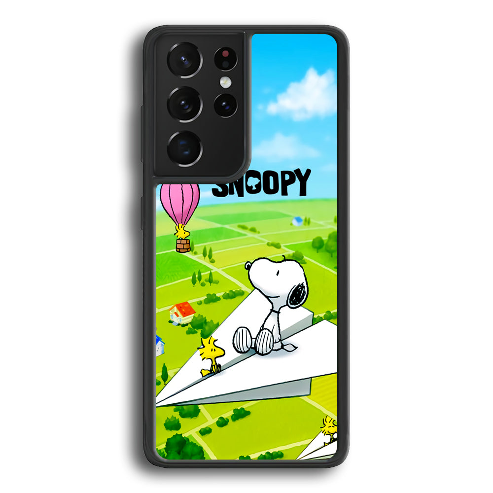 Snoopy Flying Moments With Woodstock Samsung Galaxy S24 Ultra Case - Ezzystore