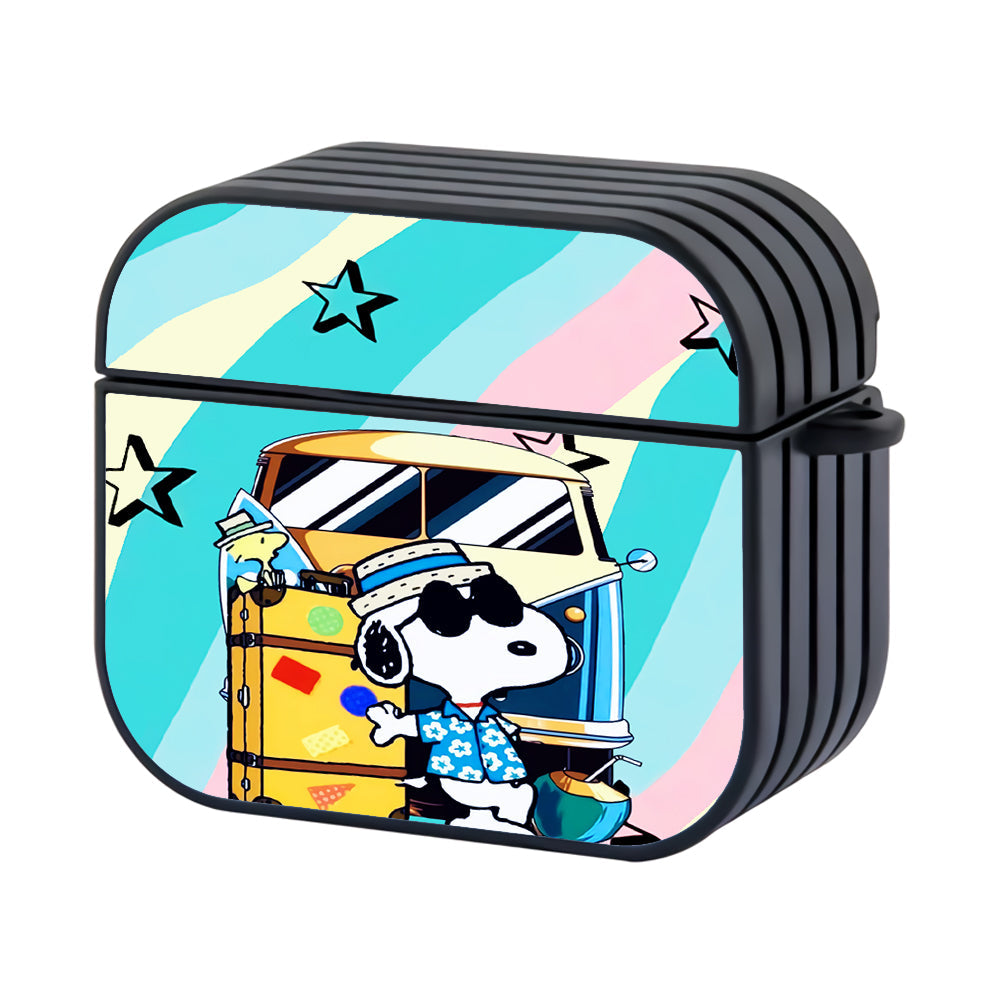 Snoopy Vibes Traveling Hard Plastic Case Cover For Apple Airpods 4 - Ezzystore