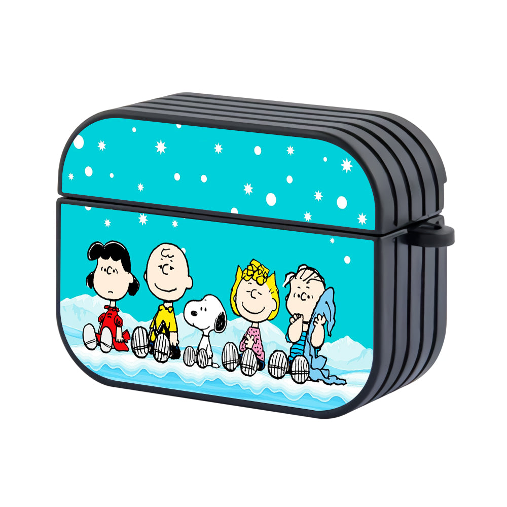 Snoopy and Friend Playing Snow Hard Plastic Case Cover For Apple Airpods Pro - Ezzystore
