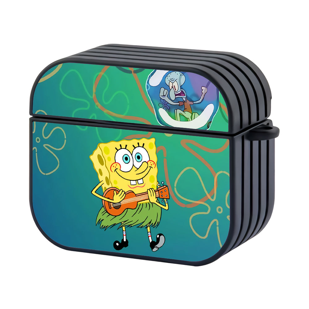 SpongeBob Play Ukulele Hard Plastic Case Cover For Apple Airpods 4 - Ezzystore