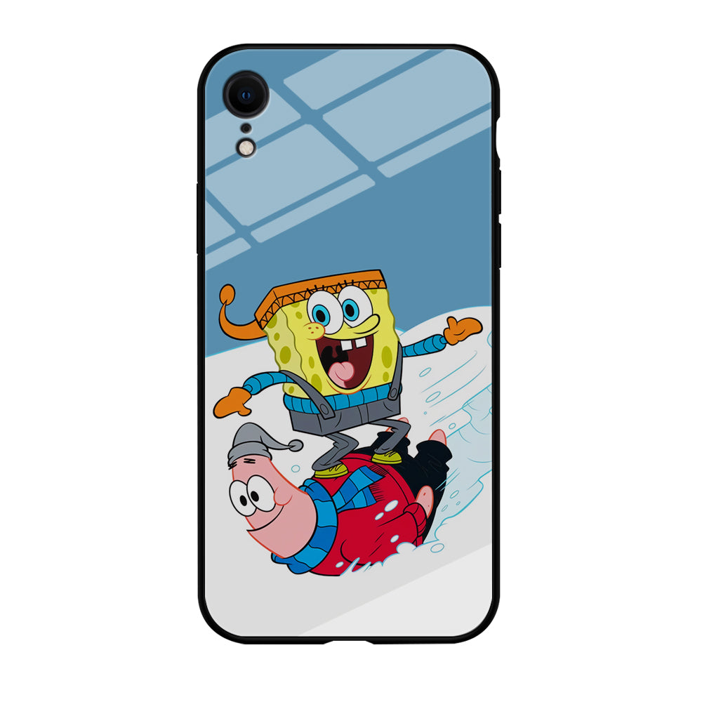 Spongebob And Patrick Ice Skiing iPhone XR Case