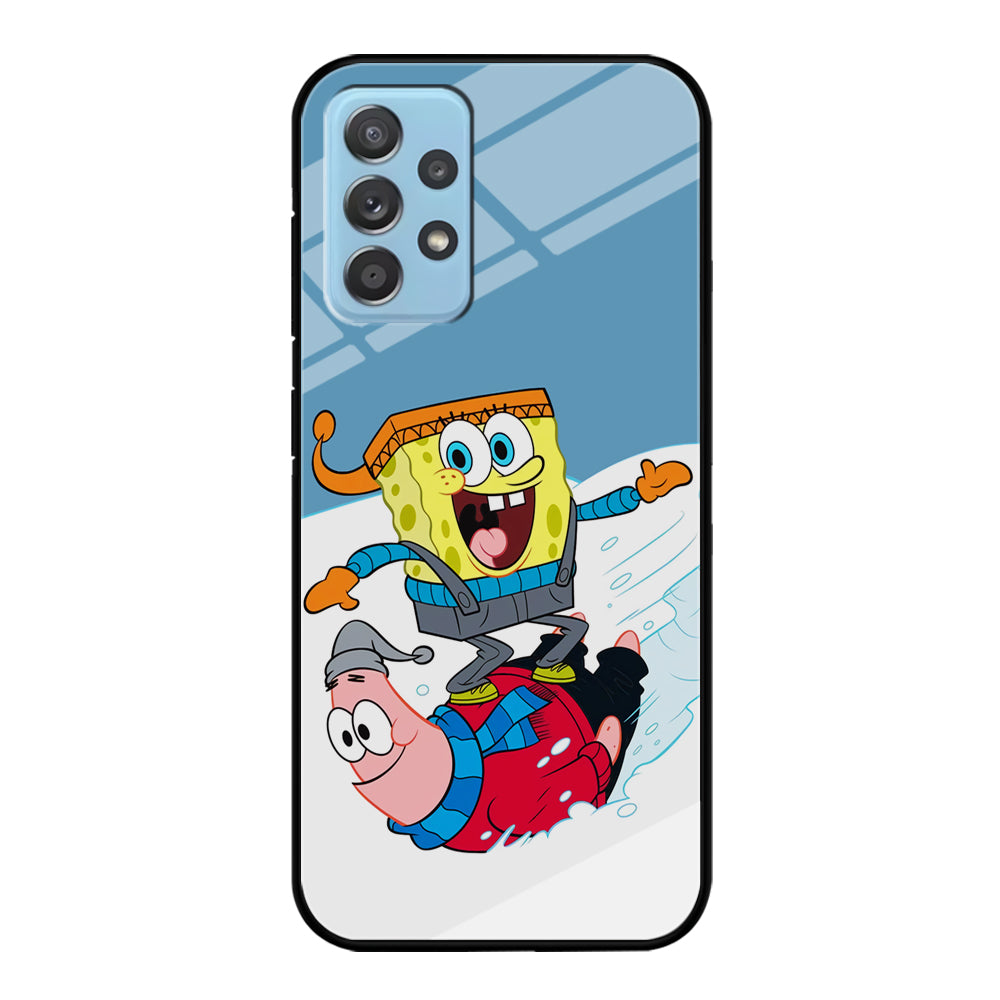 Spongebob And Patrick Ice Skiing Samsung Galaxy A52 Case