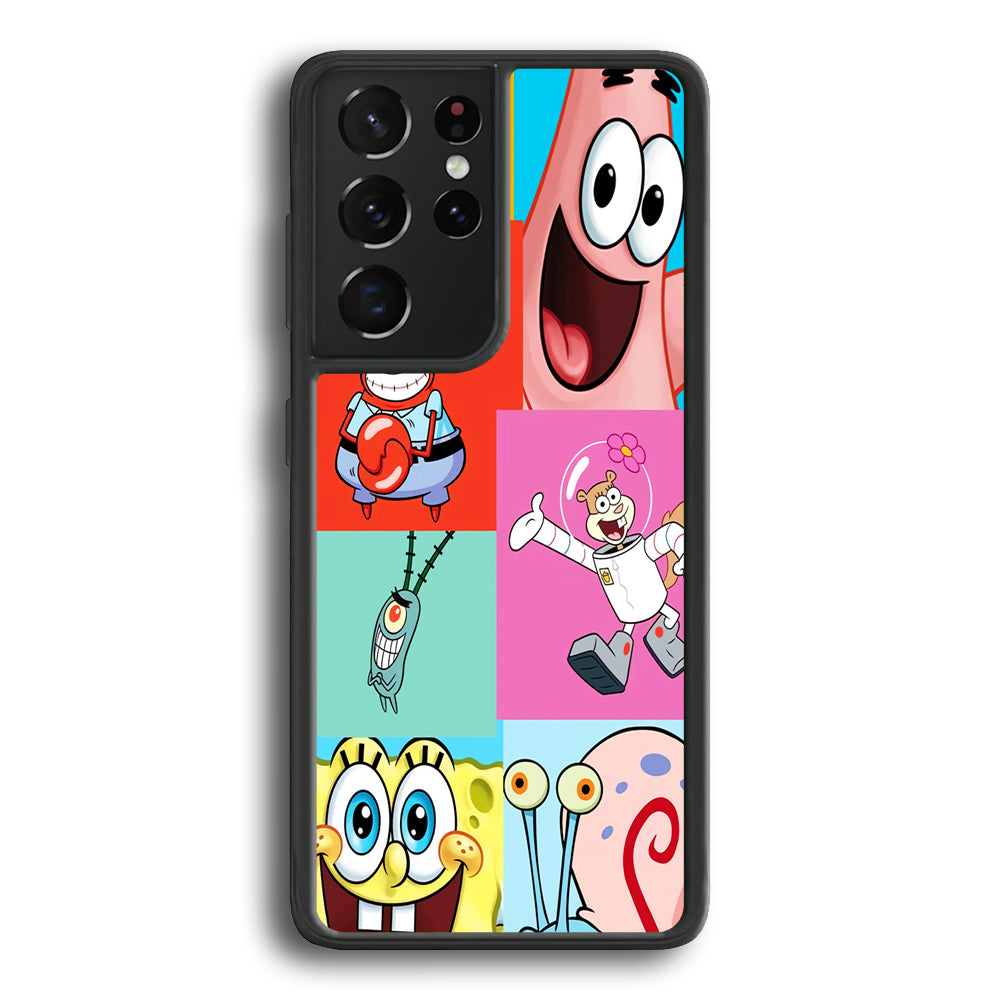 Spongebob Collage Character Samsung Galaxy S24 Ultra Case - Ezzystore