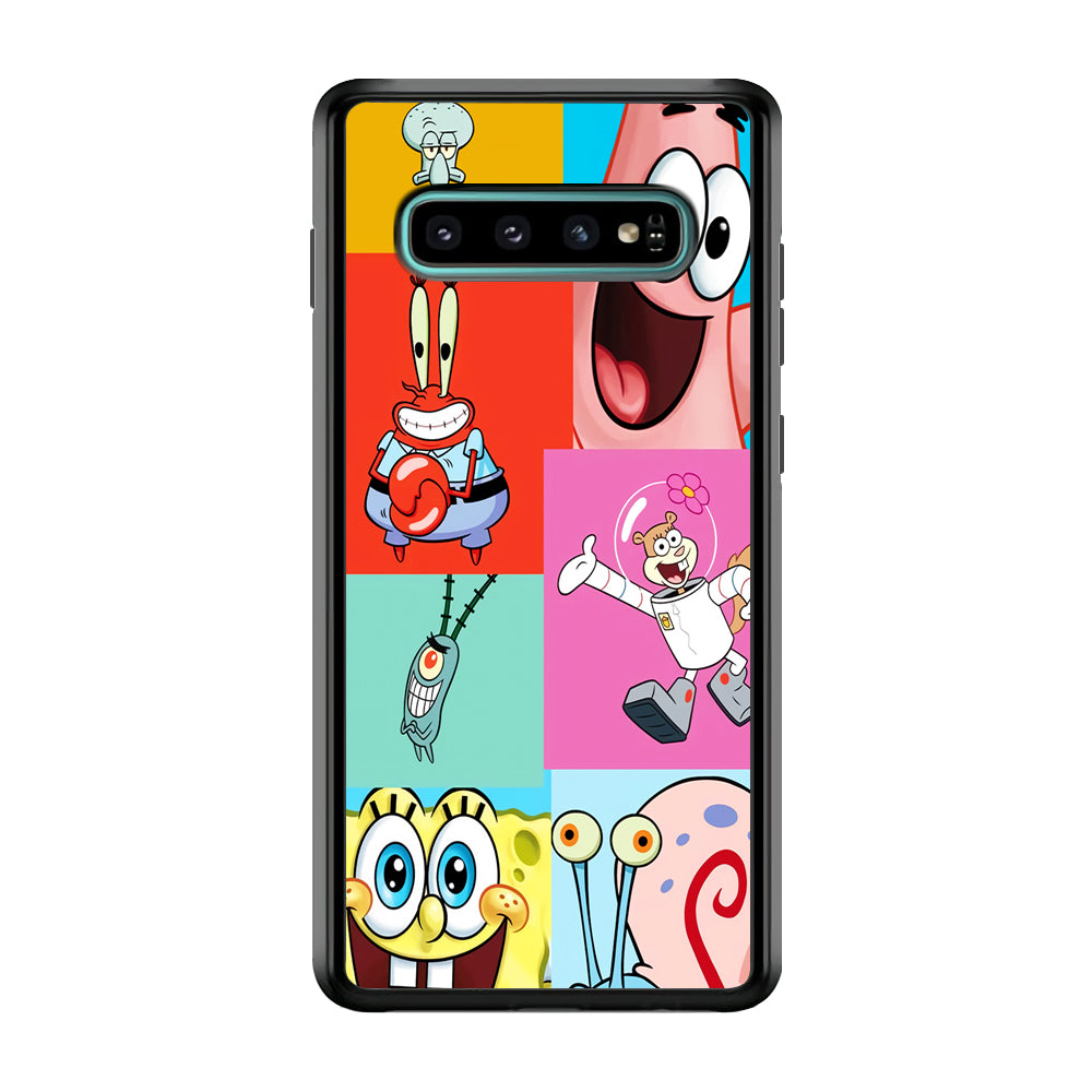 Spongebob Collage Character Samsung Galaxy S10 Case
