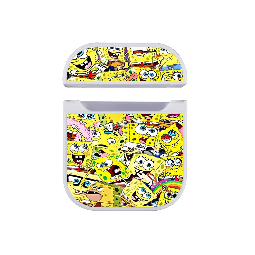 Spongebob Expression Mood Hard Plastic Case Cover For Apple Airpods