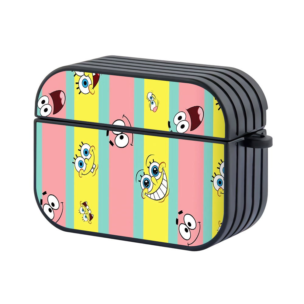 Spongebob Patrick Face Stripe Color Hard Plastic Case Cover For Apple Airpods Pro - Ezzystore