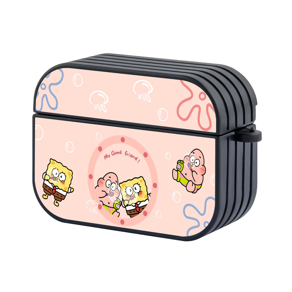 Spongebob is Good Friend Hard Plastic Case Cover For Apple Airpods Pro 3 - Ezzystore