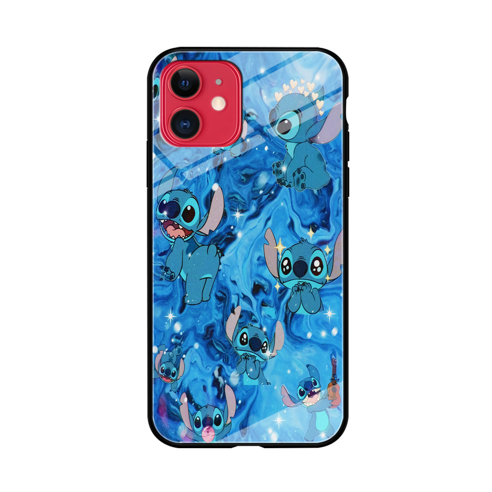 Stitch Aesthetic With Marble Blue iPhone 11 Case