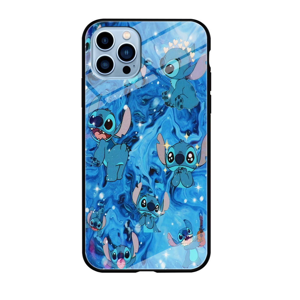 Stitch Aesthetic With Marble Blue iPhone 12 Pro Case