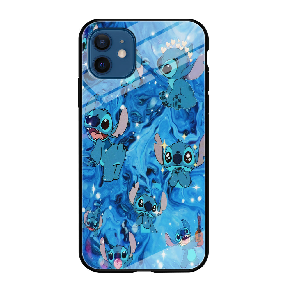 Stitch Aesthetic With Marble Blue iPhone 12 Case