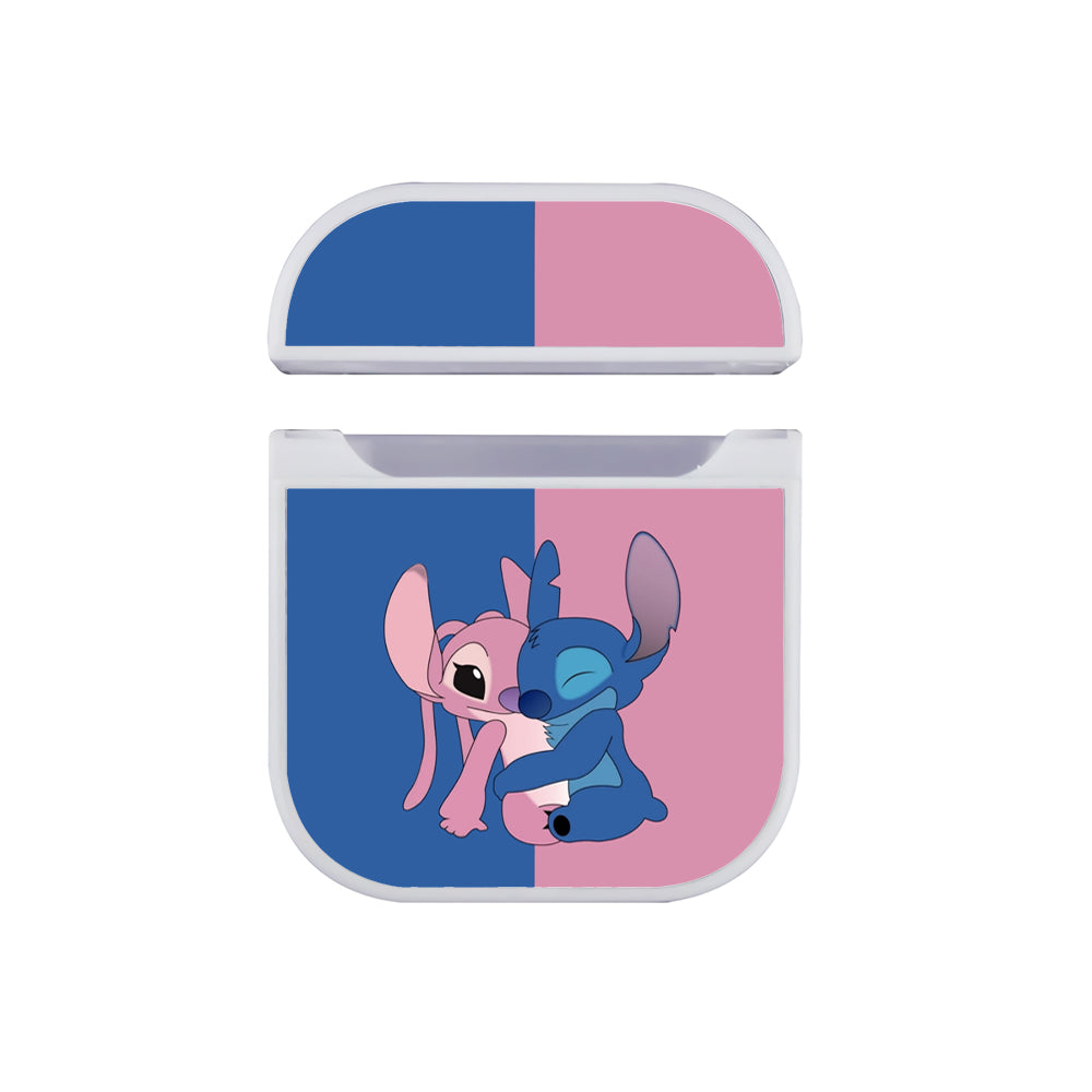 Stitch And Angel Huge Momment Hard Plastic Case Cover For Apple Airpods