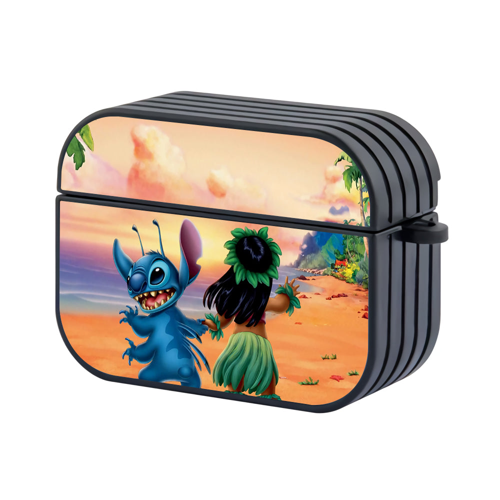 Stitch And Lilo Sunset Hard Plastic Case Cover For Apple Airpods Pro 3 - Ezzystore