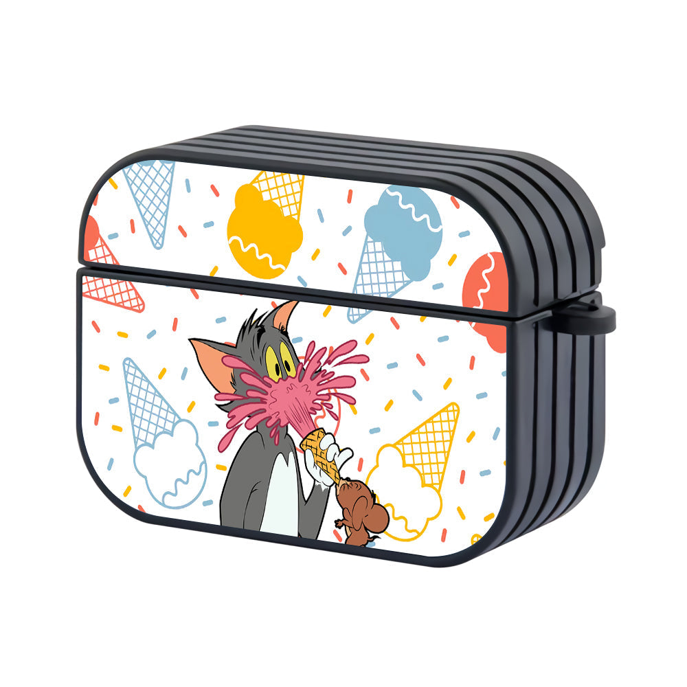 Tom And Jerry Joking Ice Cream Hard Plastic Case Cover For Apple Airpods Pro 3 - Ezzystore