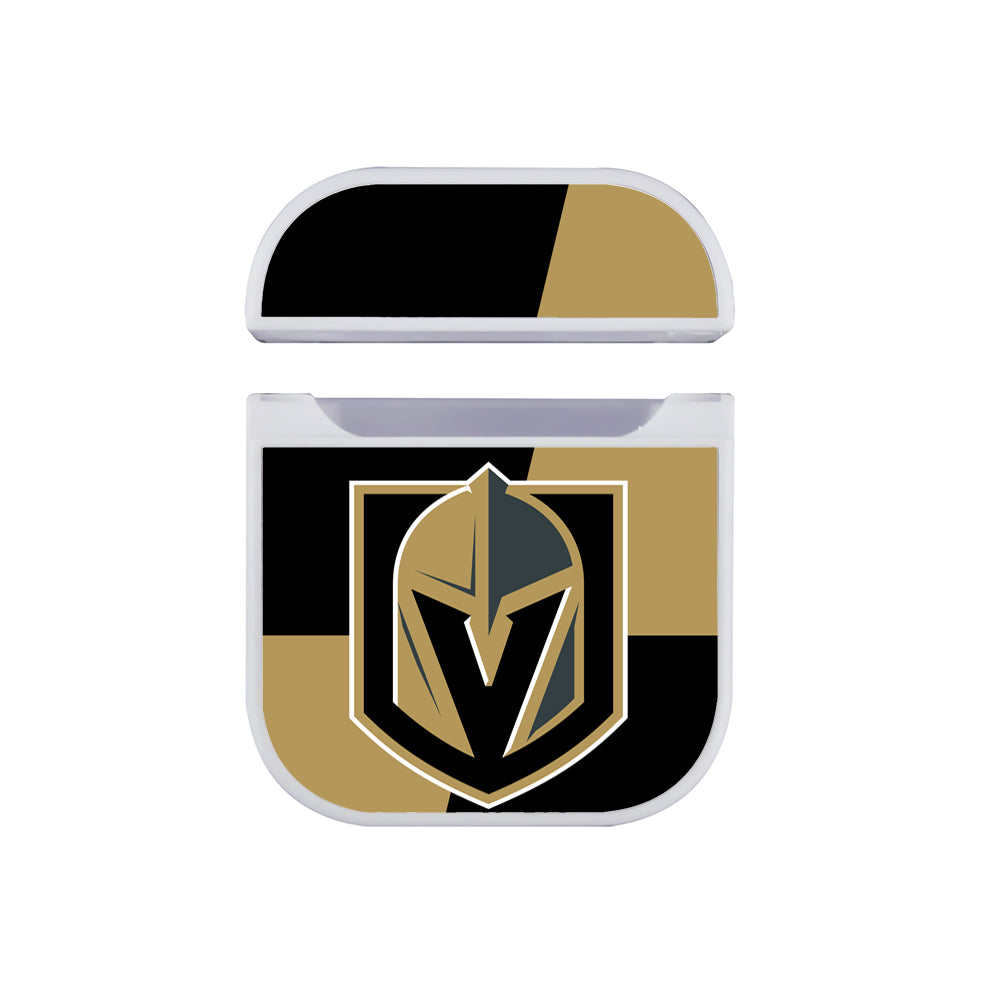 Vegas Golden Knights Black Gold Hard Plastic Case Cover For Apple Airpods